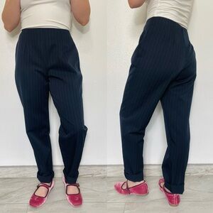 Star CCC | Vintage 90s Navy Striped High Waisted Trousers
